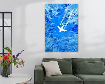 Flugzeug im blauen Himmel von Sebastian Grafmann