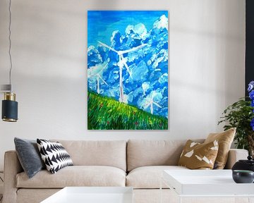 Windmühlen auf dem Hügel von Sebastian Grafmann