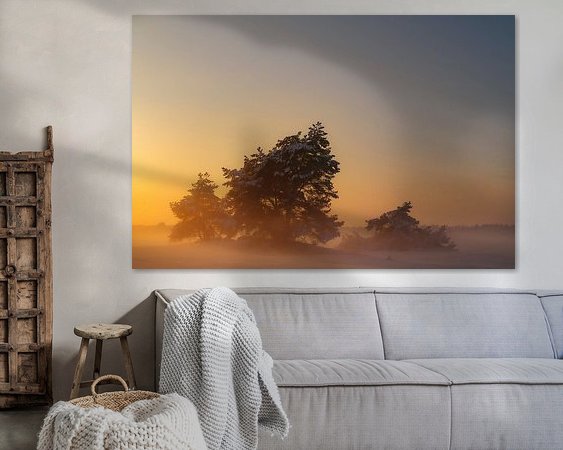 Voorbeeld van het werk in een kamer