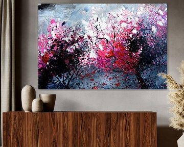 Roze struiken van pol ledent