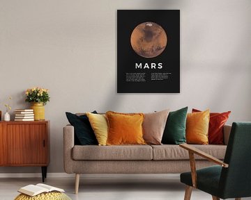 Mars - Moderne Astronomie Print van MDRN HOME