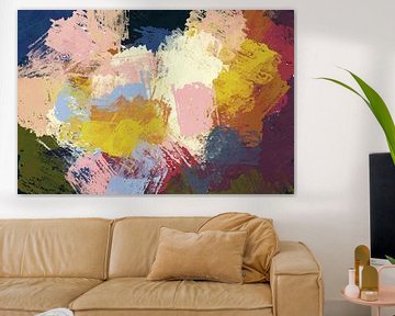 Joy. Abstract colorful painting in pastel colors. by Dina Dankers