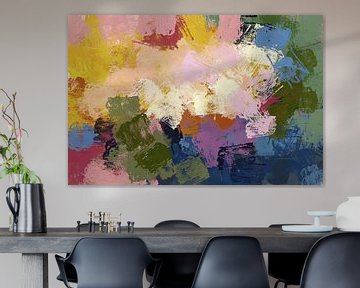 Abstract colorful painting in pastel colors. by Dina Dankers