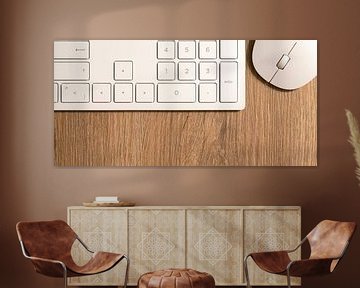 Clavier et souris sur un bureau sur Heiko Kueverling