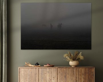 chevaux dans le brouillard sur Rene scheuneman