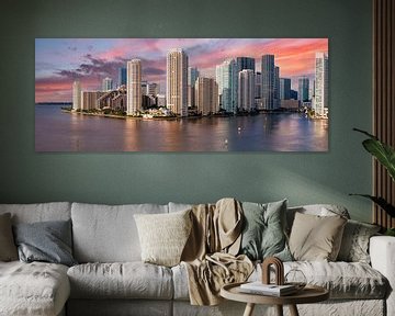 Miami Skyline bij zonsopgang