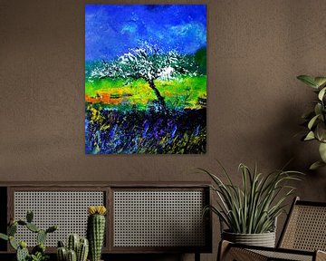 Appelboom in de lente van pol ledent