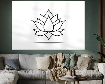 Lotus bloem zwevend van Marcel Derweduwen