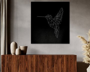 kollibrie op zwart van Marcel Derweduwen
