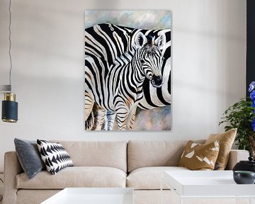 jonge zebra by Angelique van den Berg