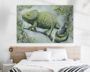 Tropical work with chameleon in jungle by Emiel de Lange