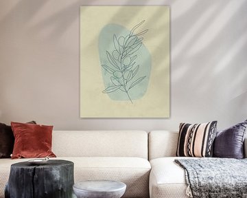 Minimalistische illustratie van een olijfboom-tak van Tanja Udelhofen