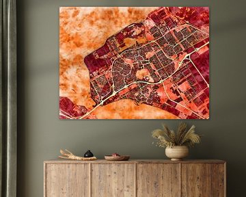 Karte von Almere im stil 'Amber Autumn' von Maporia