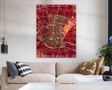Kaart van Alphen aan den Rijn in de stijl 'Amber Autumn' van Maporia