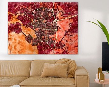 Kaart van Bergen op Zoom in de stijl 'Amber Autumn' van Maporia