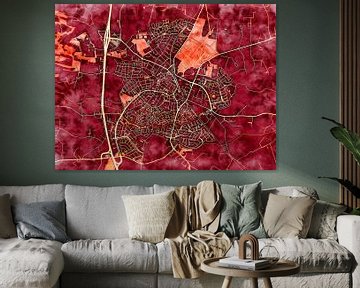 Kaart van Barneveld in de stijl 'Amber Autumn' van Maporia