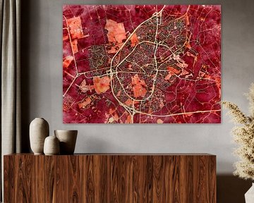 Kaart van Assen in de stijl 'Amber Autumn' van Maporia