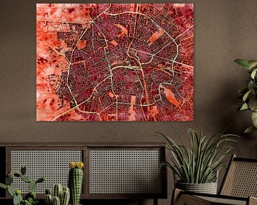 Kaart van Apeldoorn centrum in de stijl 'Amber Autumn' van Maporia