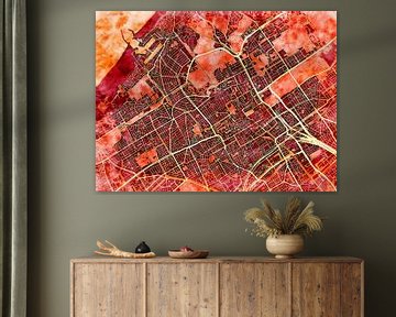 Map of Den Haag with the style 'Amber Autumn' by Maporia