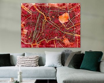 Map of Den Bosch centrum with the style 'Amber Autumn' by Maporia