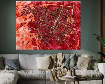 Kaart van Castricum in de stijl 'Amber Autumn' van Maporia