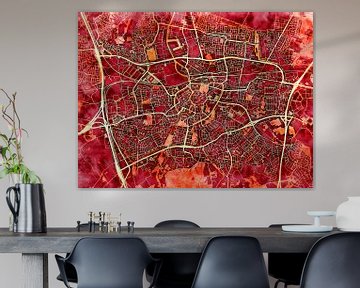 Kaart van Breda in de stijl 'Amber Autumn' van Maporia