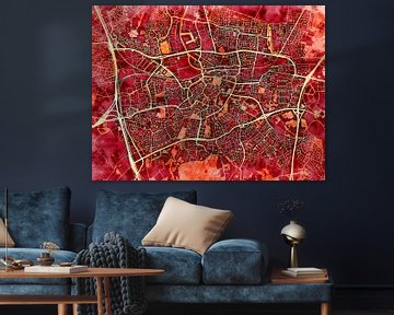 Map of Breda with the style 'Amber Autumn' by Maporia