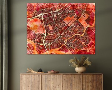 Kaart van Capelle aan den IJssel in de stijl 'Amber Autumn' van Maporia
