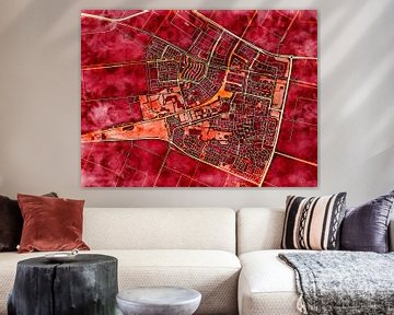 Kaart van Dronten in de stijl 'Amber Autumn' van Maporia
