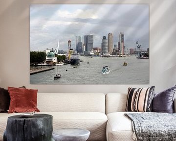 Skyline van Rotterdam met zicht op de kop van Zuid van W J Kok