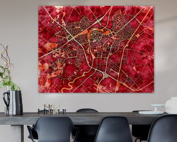 Kaart van Hardenberg in de stijl 'Amber Autumn' van Maporia