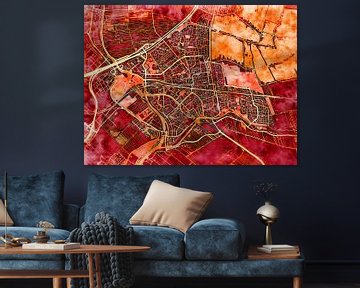 Karte von Gouda im stil 'Amber Autumn' von Maporia