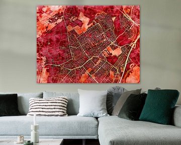 Kaart van Heemskerk in de stijl 'Amber Autumn' van Maporia