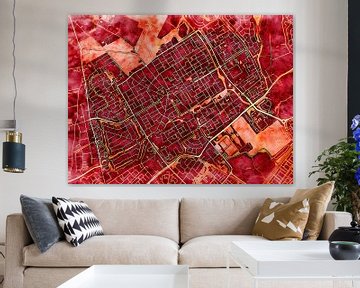 Kaart van Heemskerk centrum in de stijl 'Amber Autumn' van Maporia