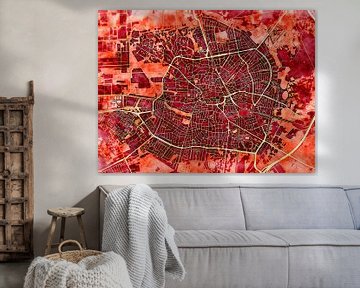 Map of Hilversum with the style 'Amber Autumn' by Maporia