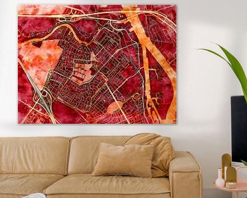 Kaart van Hendrik-Ido-Ambacht in de stijl 'Amber Autumn' van Maporia