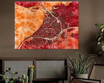 Map of Harderwijk with the style 'Amber Autumn' by Maporia