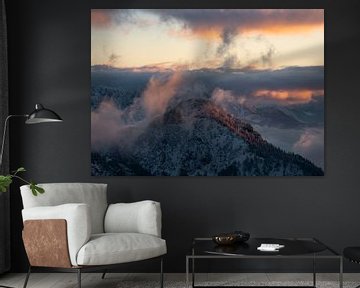 Zonsondergang in de Chiemgauer Alpen van Anselm Ziegler Photography