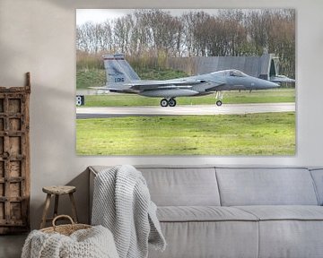 Ready for take-off! An F-15 Eagle taxies the runway to depart for a practice mission during Frisian  by Jaap van den Berg