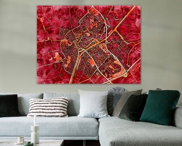 Map of Middelburg with the style 'Amber Autumn' by Maporia