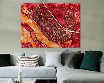Kaart van Maassluis in de stijl 'Amber Autumn' van Maporia
