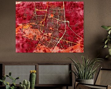 Kaart van Oosterhout in de stijl 'Amber Autumn' van Maporia