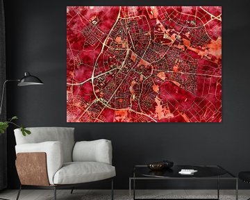 Map of Sittard with the style 'Amber Autumn' by Maporia