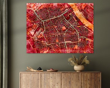 Kaart van Spijkenisse in de stijl 'Amber Autumn' van Maporia