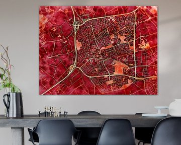 Map of Uden with the style 'Amber Autumn' by Maporia