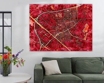 Kaart van Veghel in de stijl 'Amber Autumn' van Maporia