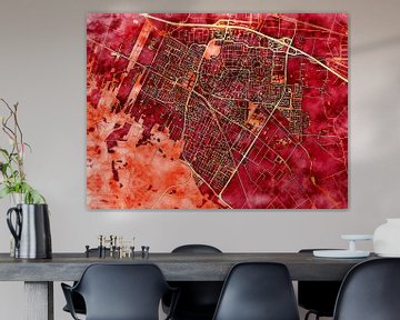 Kaart van Veenendaal in de stijl 'Amber Autumn' van Maporia