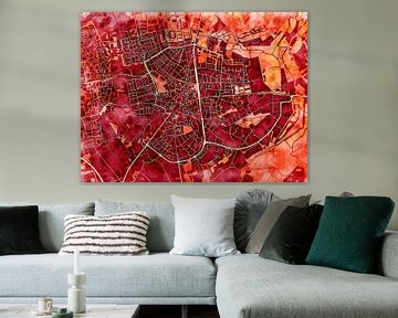 Kaart van Valkenswaard in de stijl 'Amber Autumn' van Maporia
