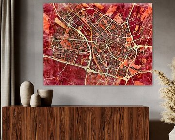 Map of Utrecht with the style 'Amber Autumn' by Maporia