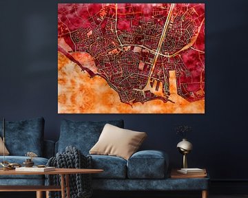 Kaart van Vlissingen in de stijl 'Amber Autumn' van Maporia